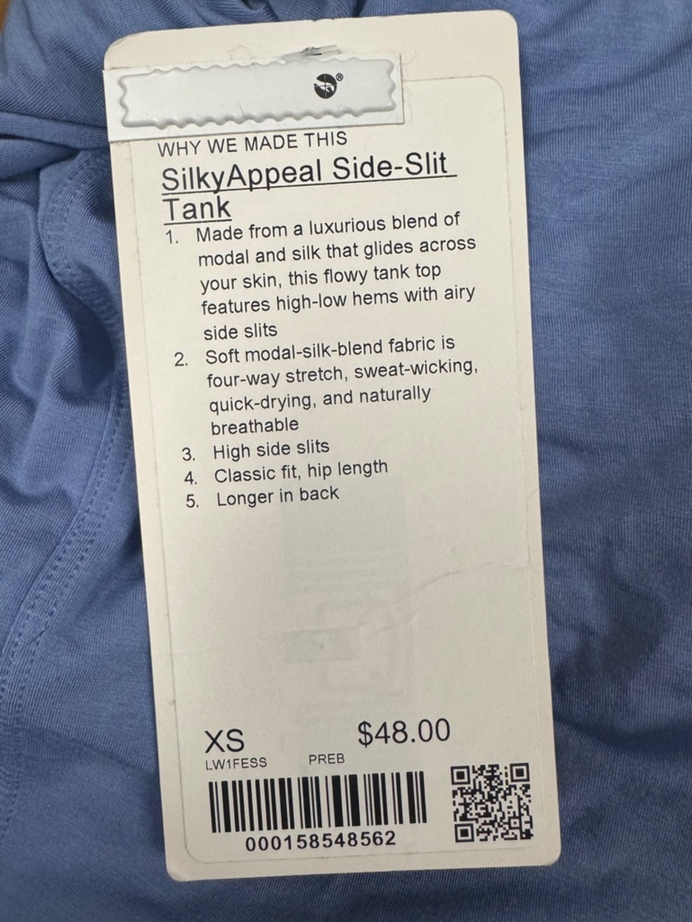 Lululemon SilkyAppeal Side-Slit Tank in Prep Blue - Picture 3 of 4
